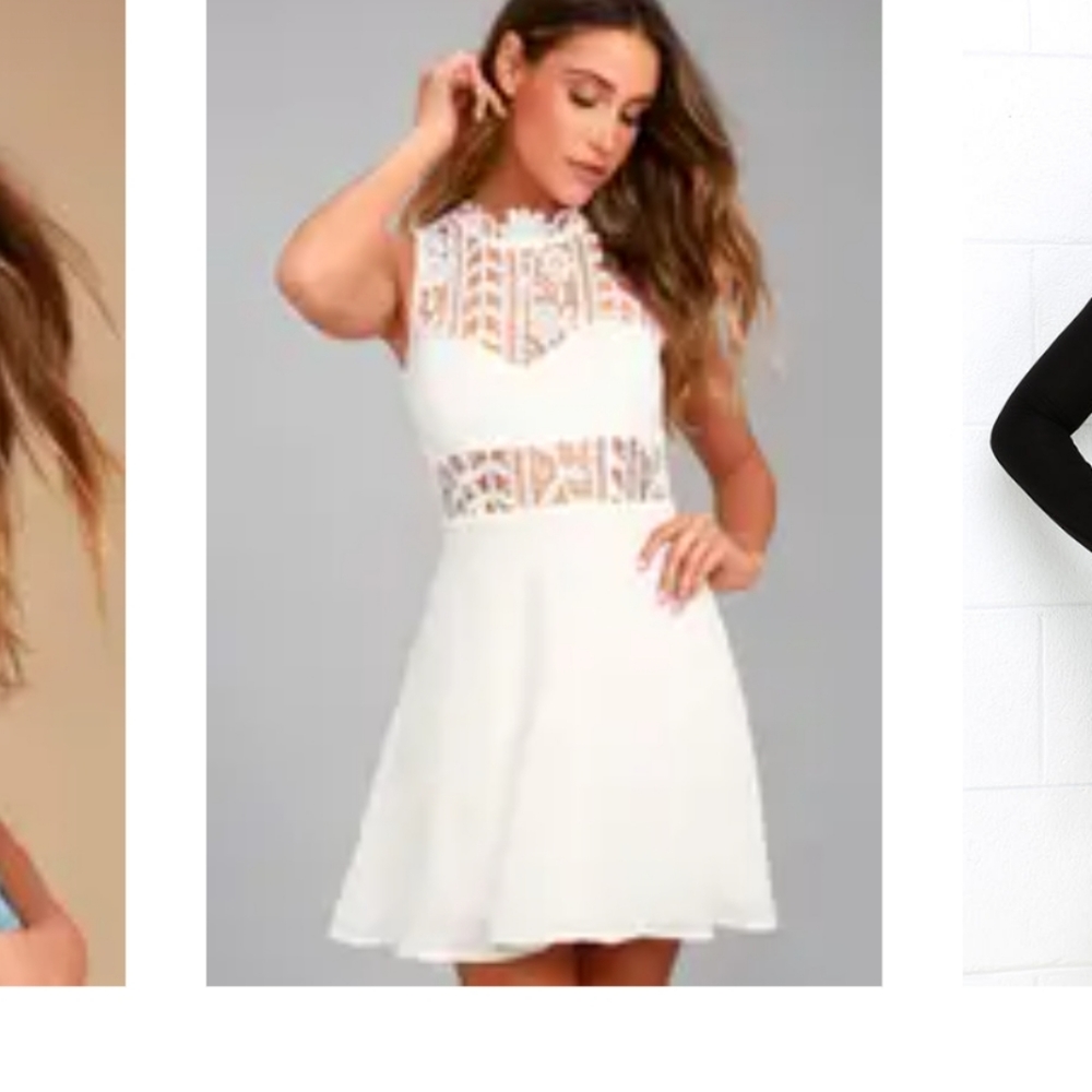 Elora White Lace Skater Dress